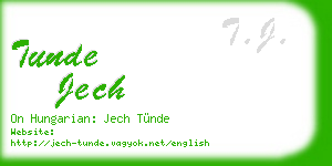 tunde jech business card